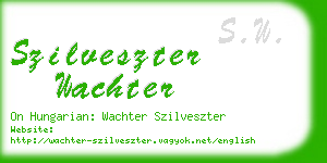 szilveszter wachter business card